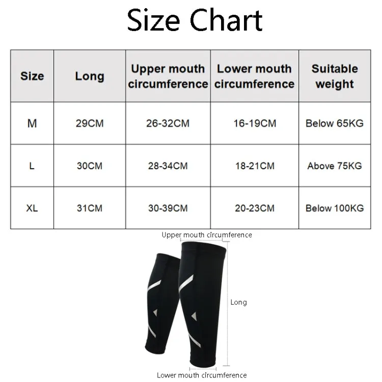 1 Pair Sports Breathable Compression Calf Sleeves Riding Running Protective Gear, Spec: M (White)