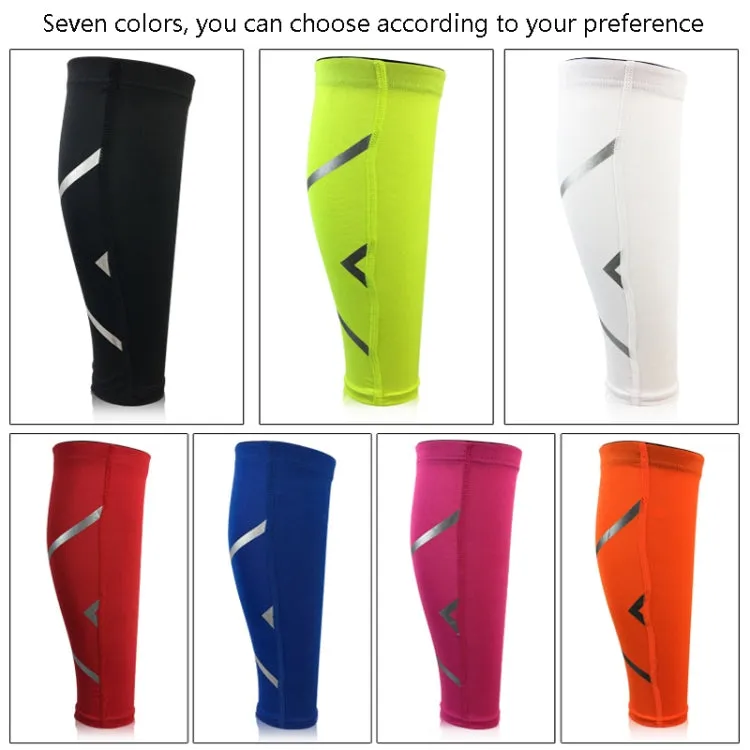 1 Pair Sports Breathable Compression Calf Sleeves Riding Running Protective Gear, Spec: M (White)
