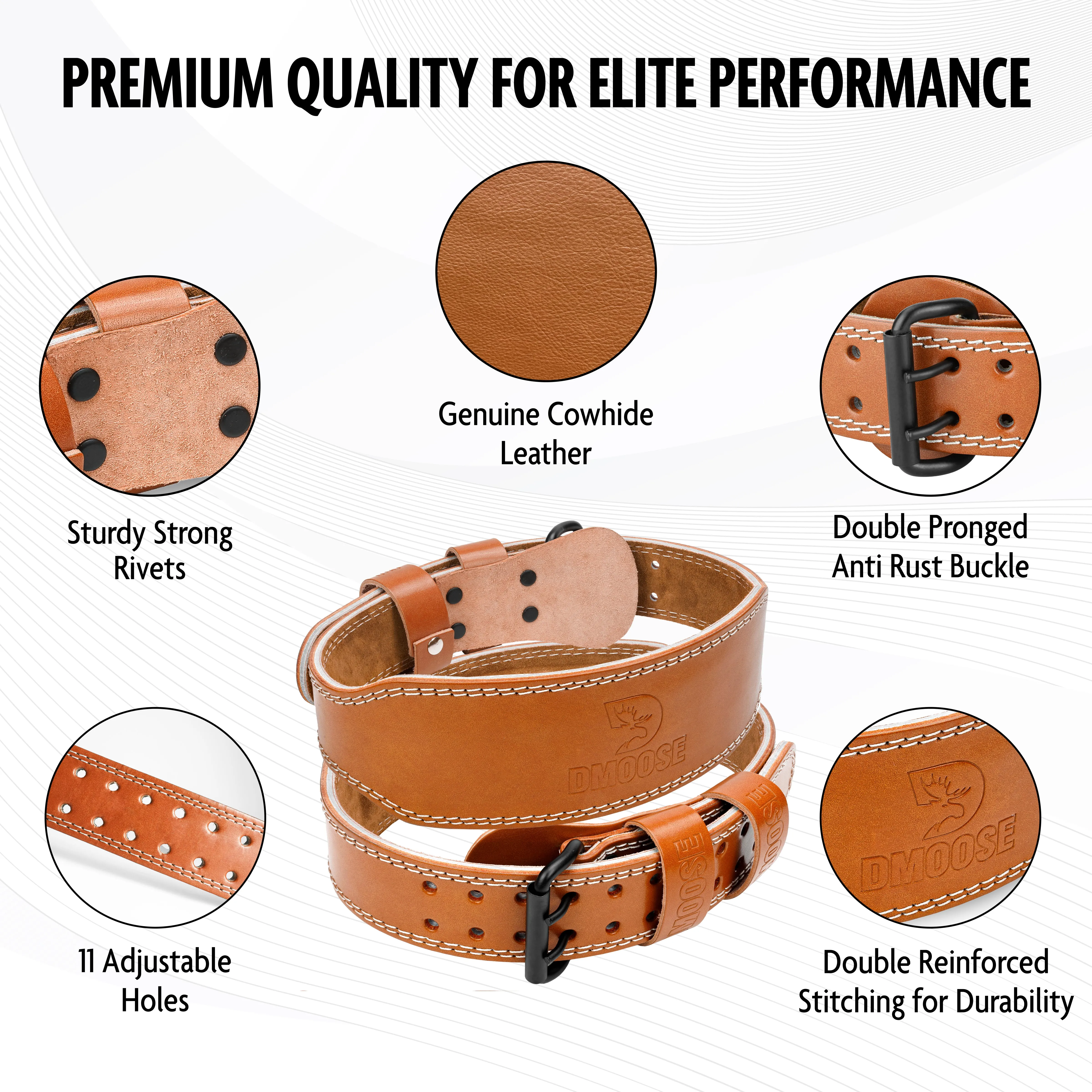 4" Leather Weightlifting Belt