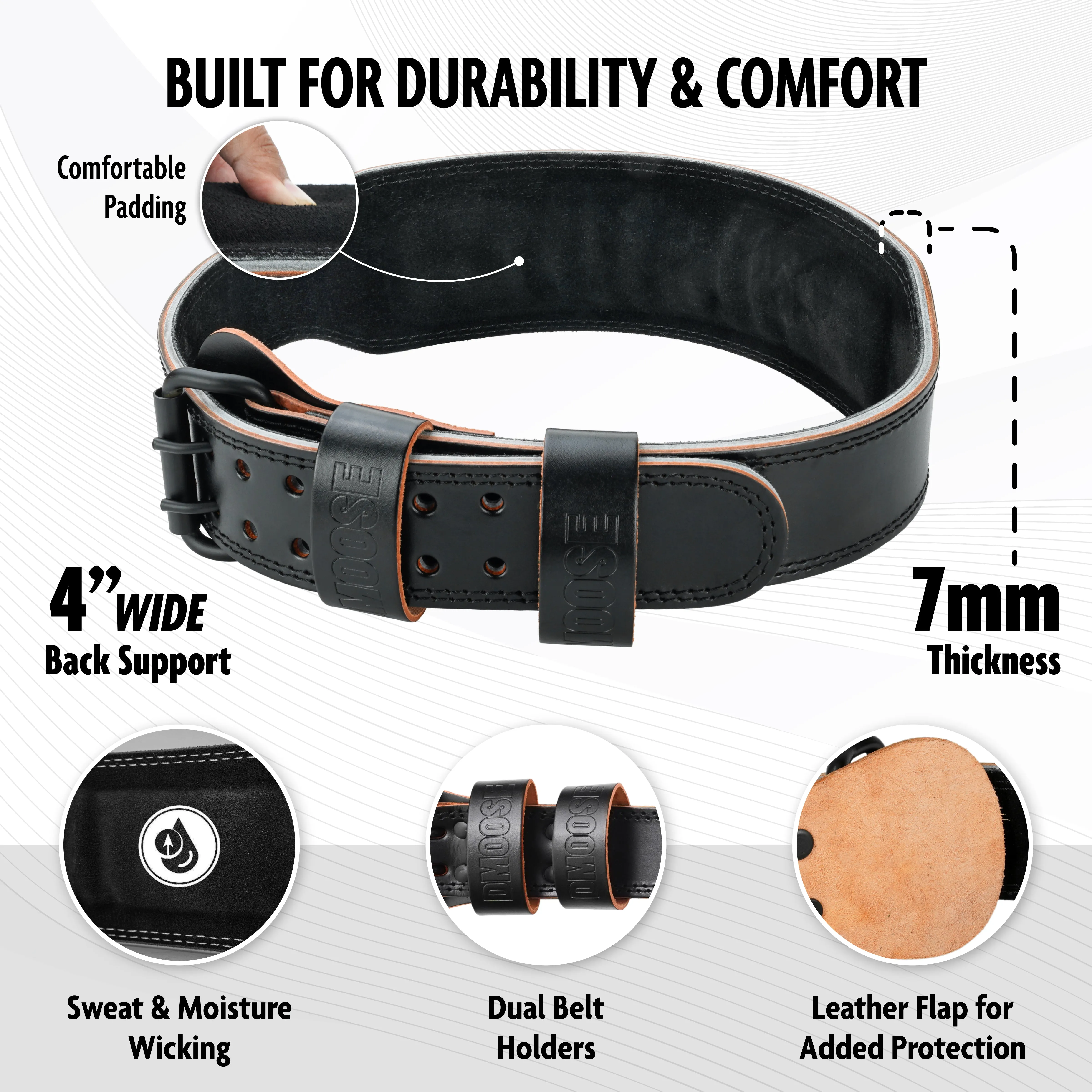 4" Leather Weightlifting Belt