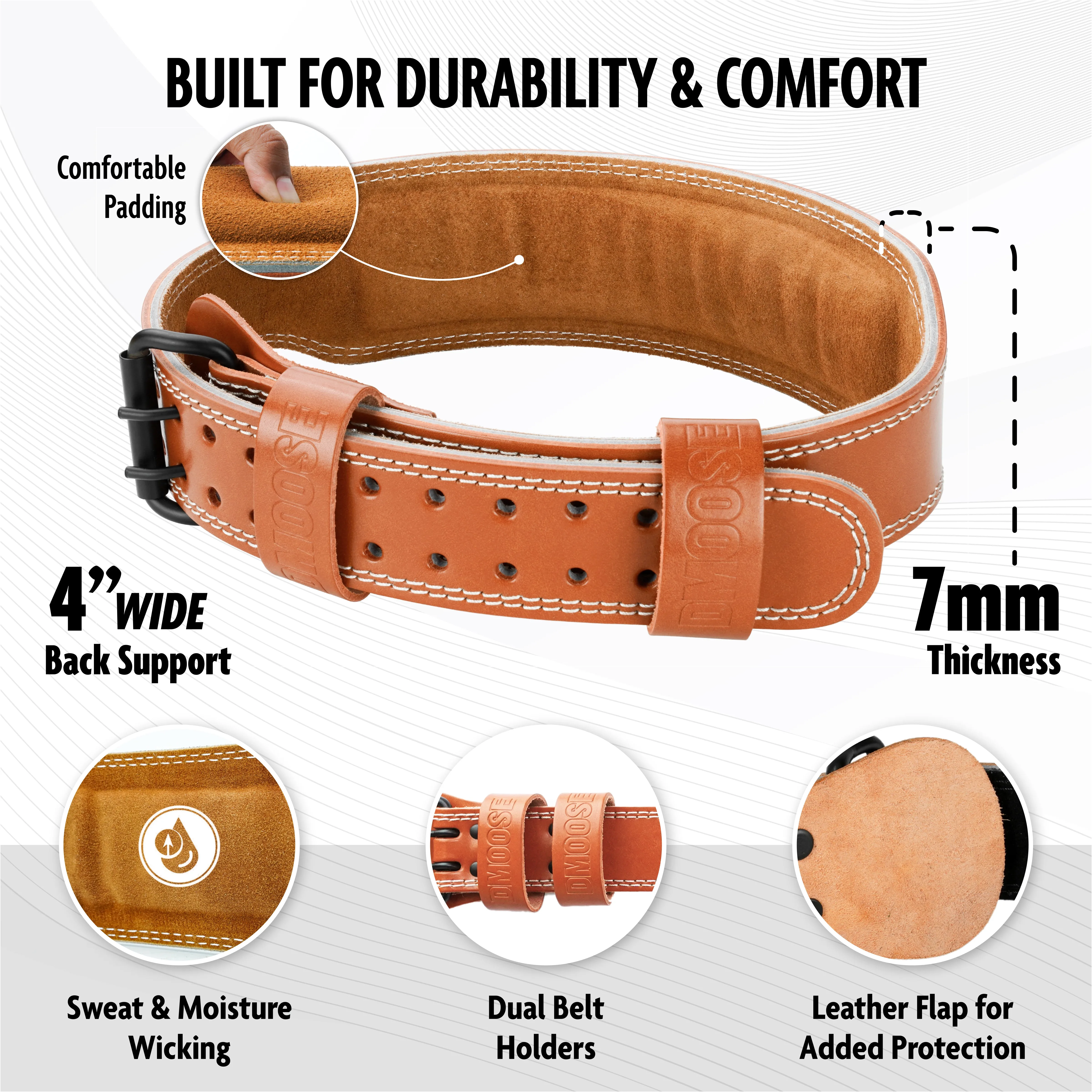 4" Leather Weightlifting Belt
