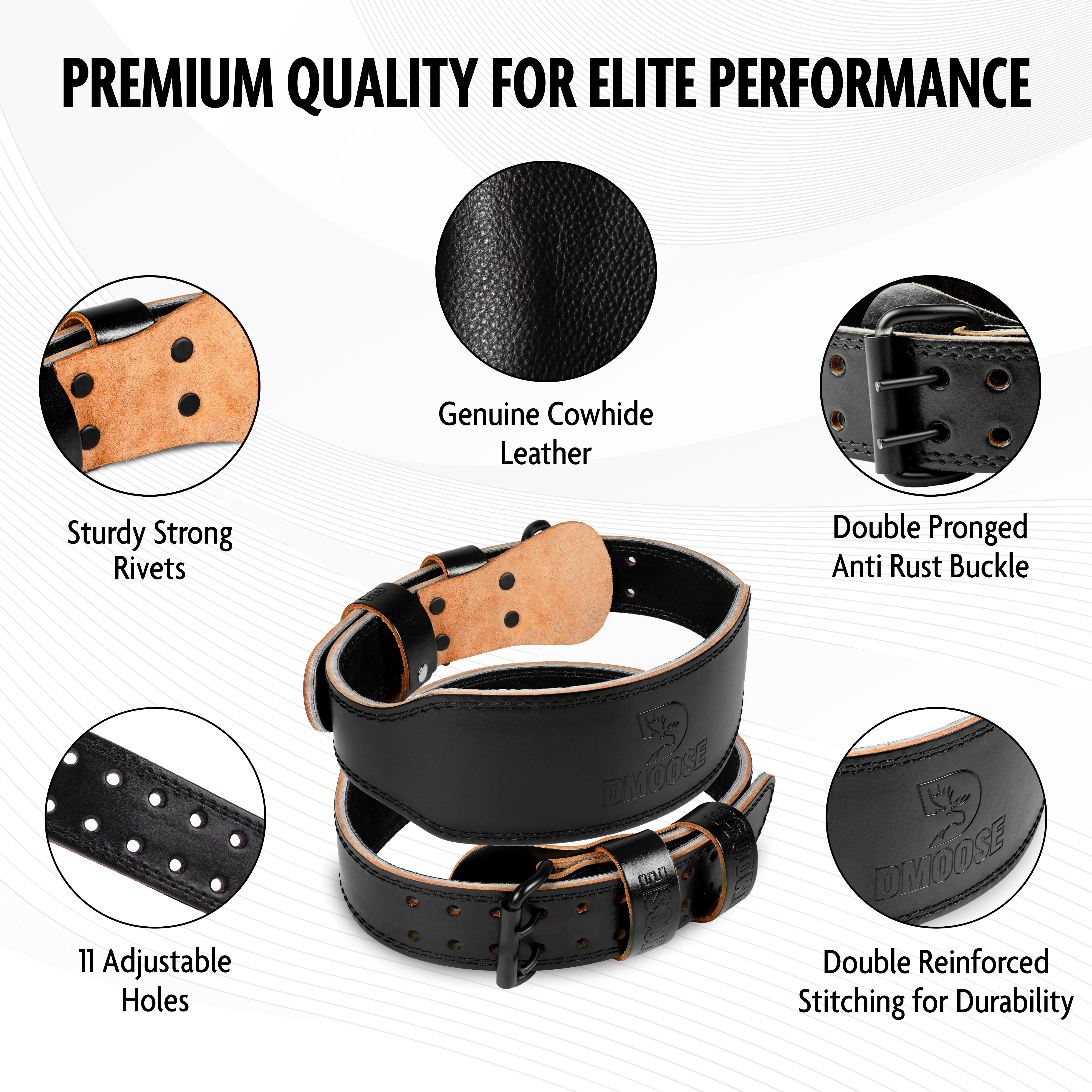 4" Leather Weightlifting Belt