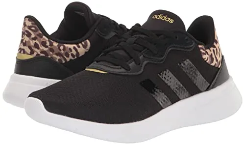 adidas Women's QT Racer 3.0 Running Shoe, Core Black/Core Black/Gold Metallic, 7.5