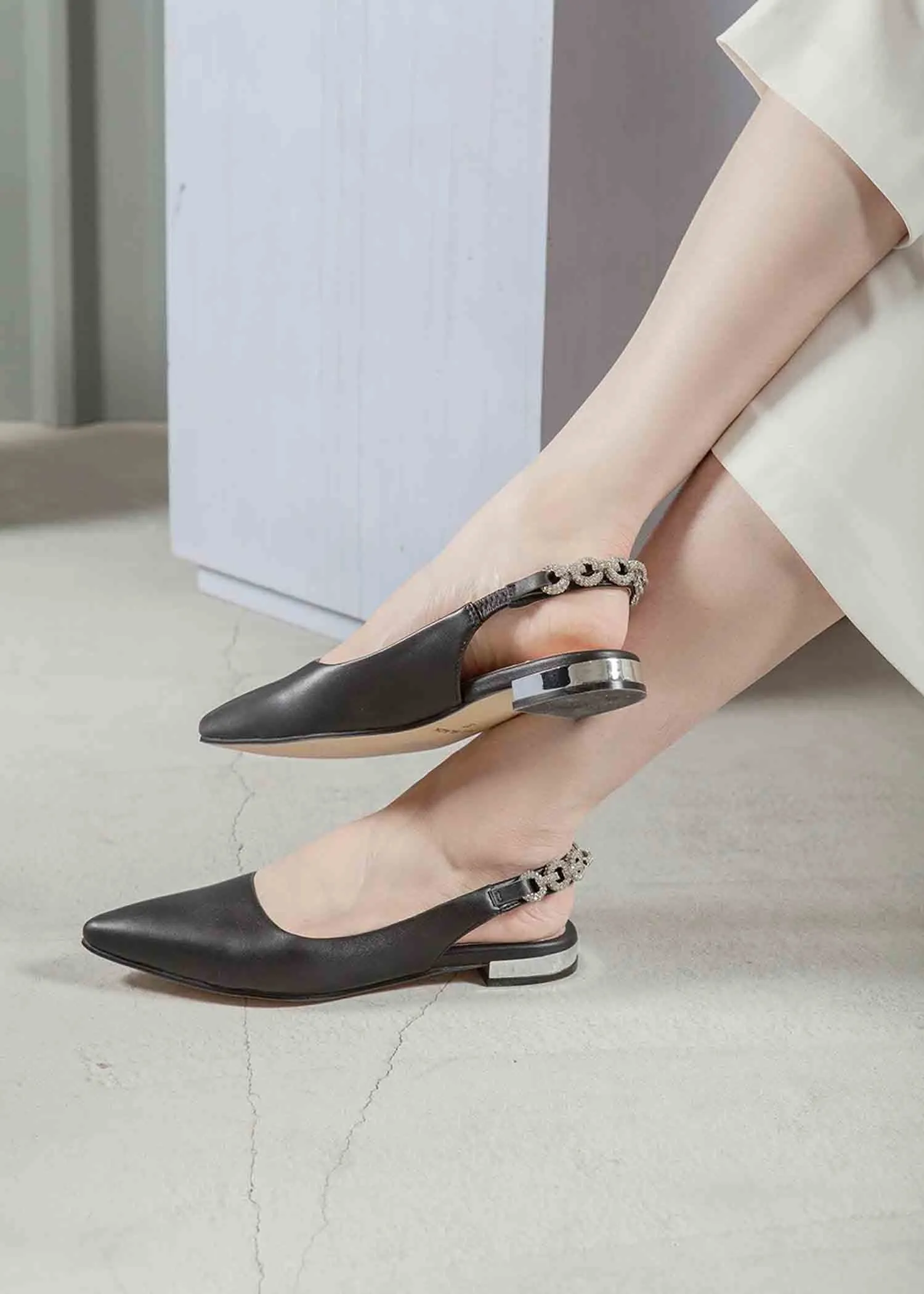 All Black Footwear Royal Sling Flat - FS