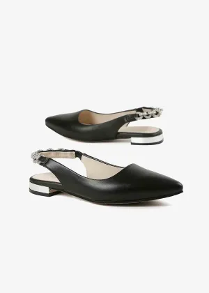 All Black Footwear Royal Sling Flat - FS