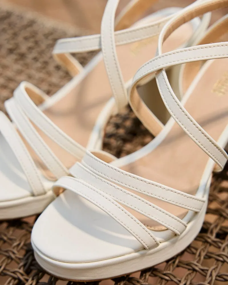 Bavella Recycled Vegan Platform Sandals | Vanilla