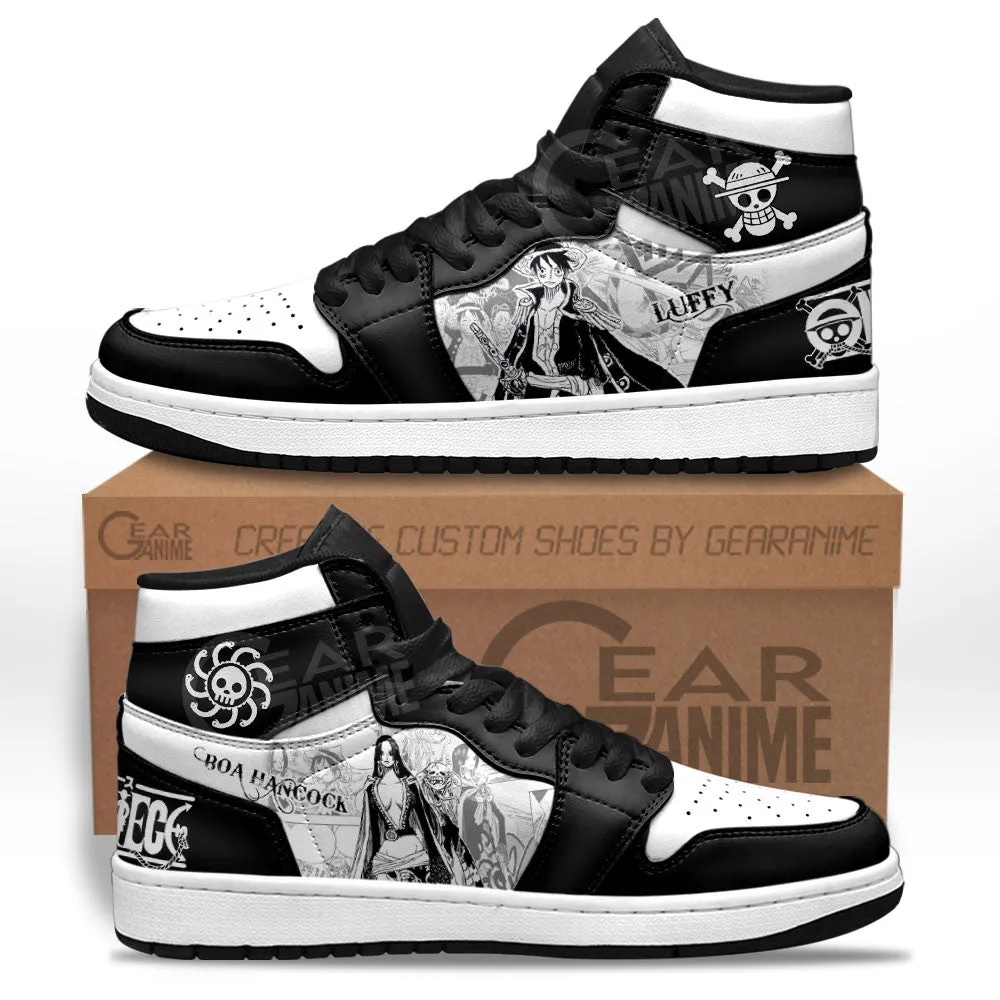 Boa Hancock and Luffy Sneakers Custom OP Shoes Manga Style