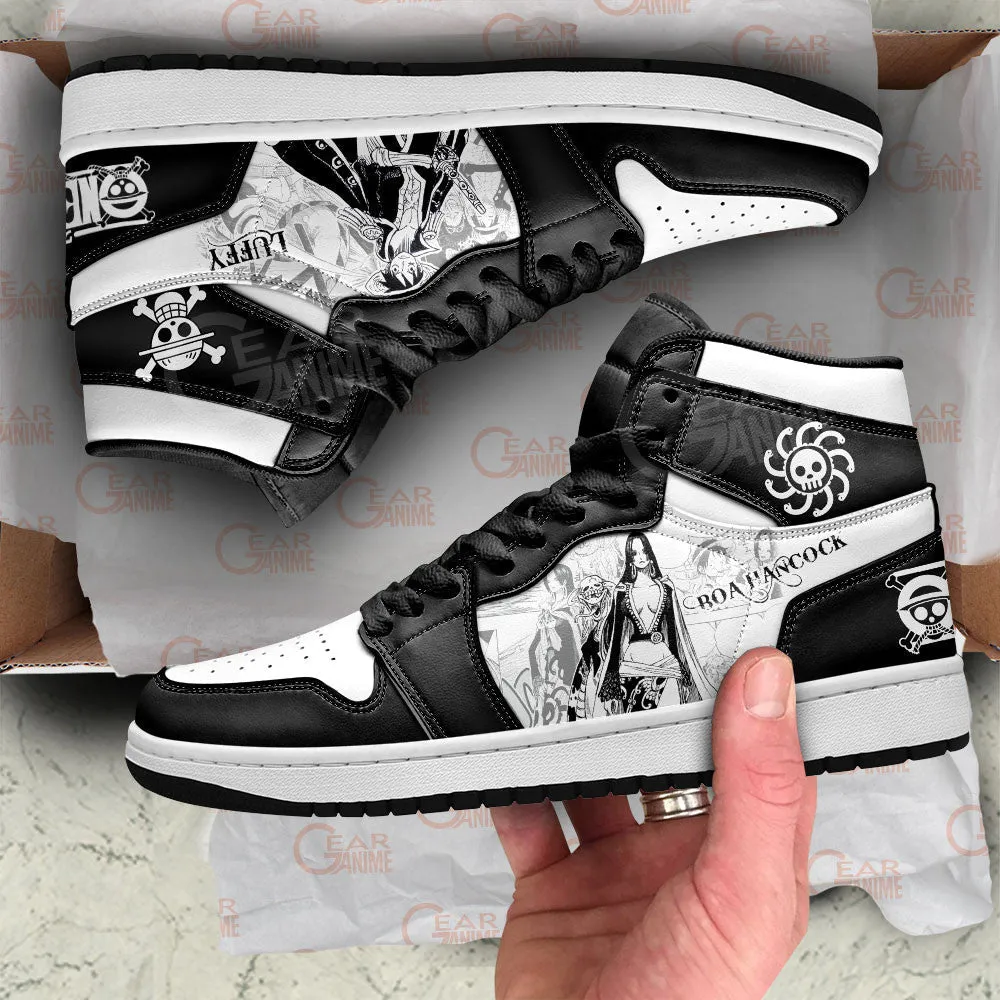 Boa Hancock and Luffy Sneakers Custom OP Shoes Manga Style