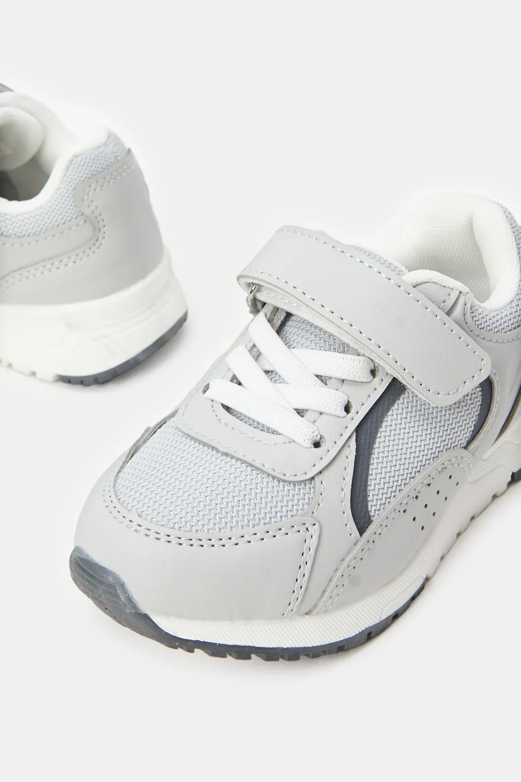 Boys Grey Color Block Trainers