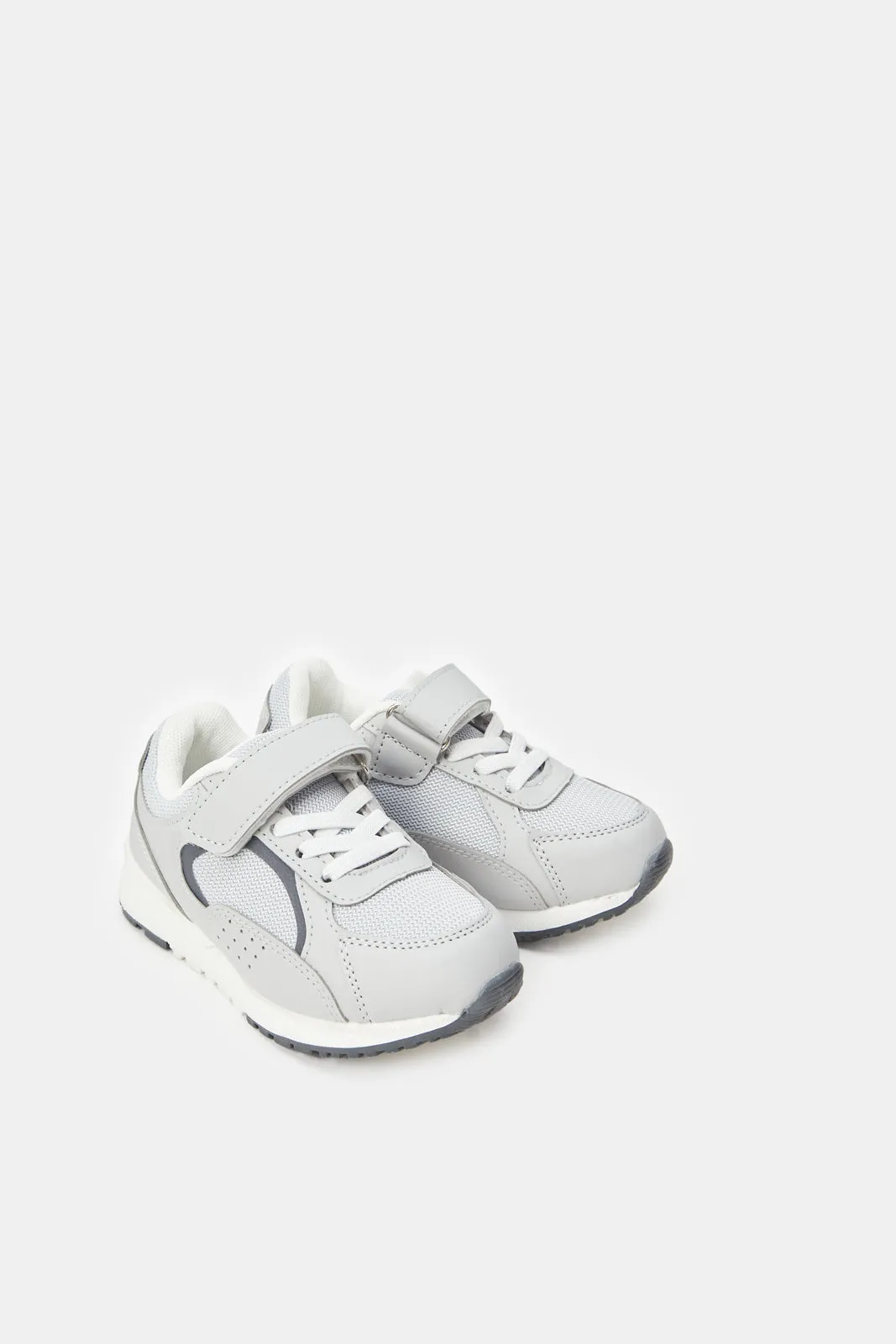 Boys Grey Color Block Trainers