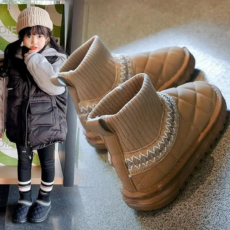 Children's Casual Shoes - Thick Fur Ankle Sock Boots - TSS245