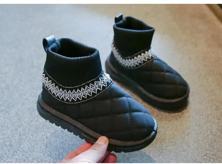 Children's Casual Shoes - Thick Fur Ankle Sock Boots - TSS245