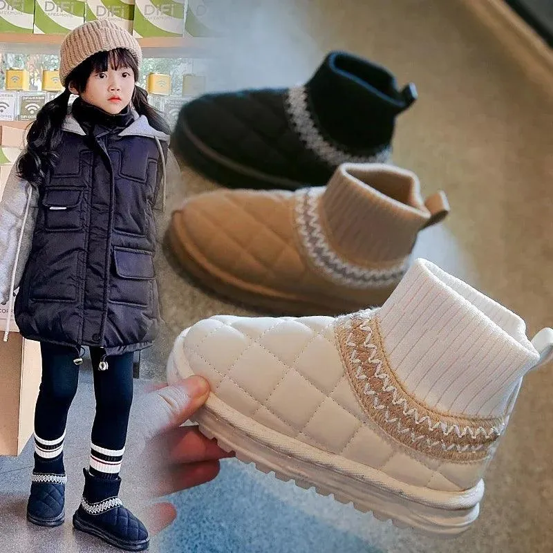 Children's Casual Shoes - Thick Fur Ankle Sock Boots - TSS245