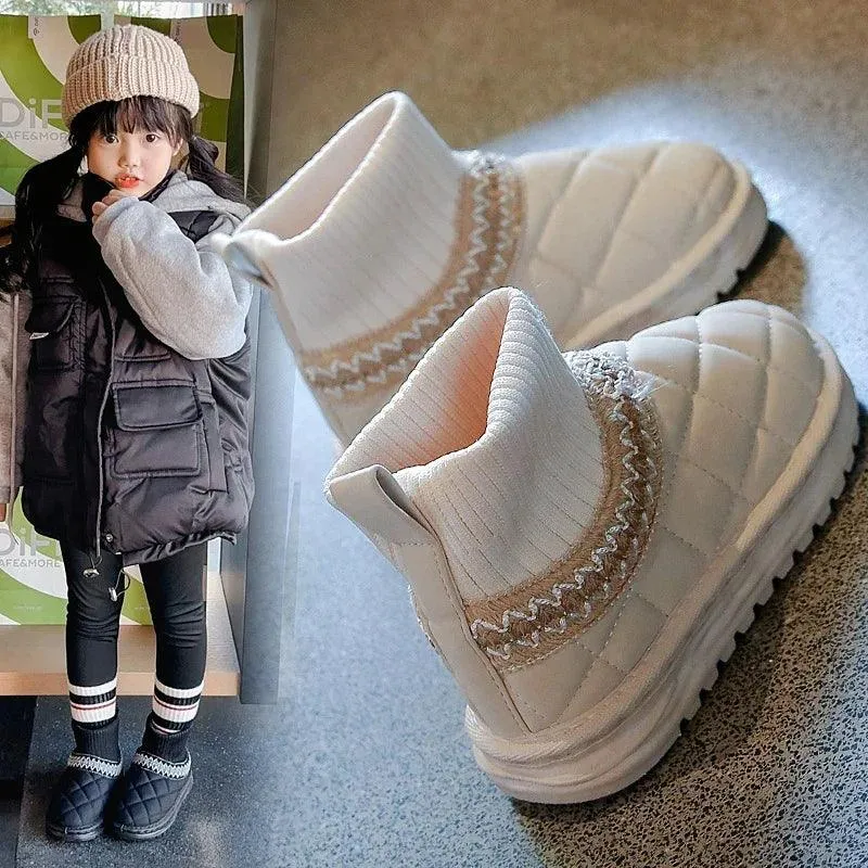 Children's Casual Shoes - Thick Fur Ankle Sock Boots - TSS245