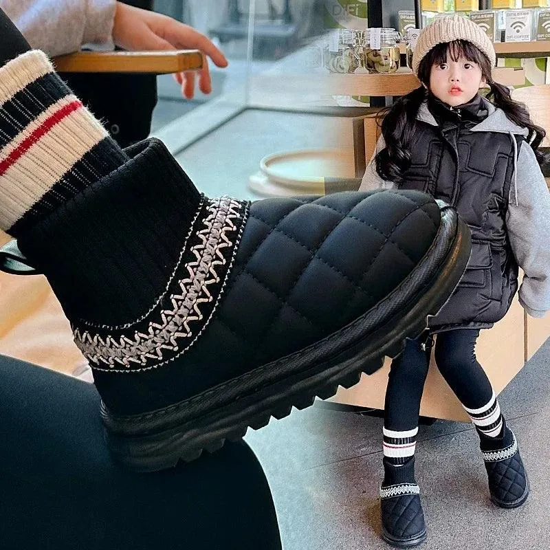 Children's Casual Shoes - Thick Fur Ankle Sock Boots - TSS245
