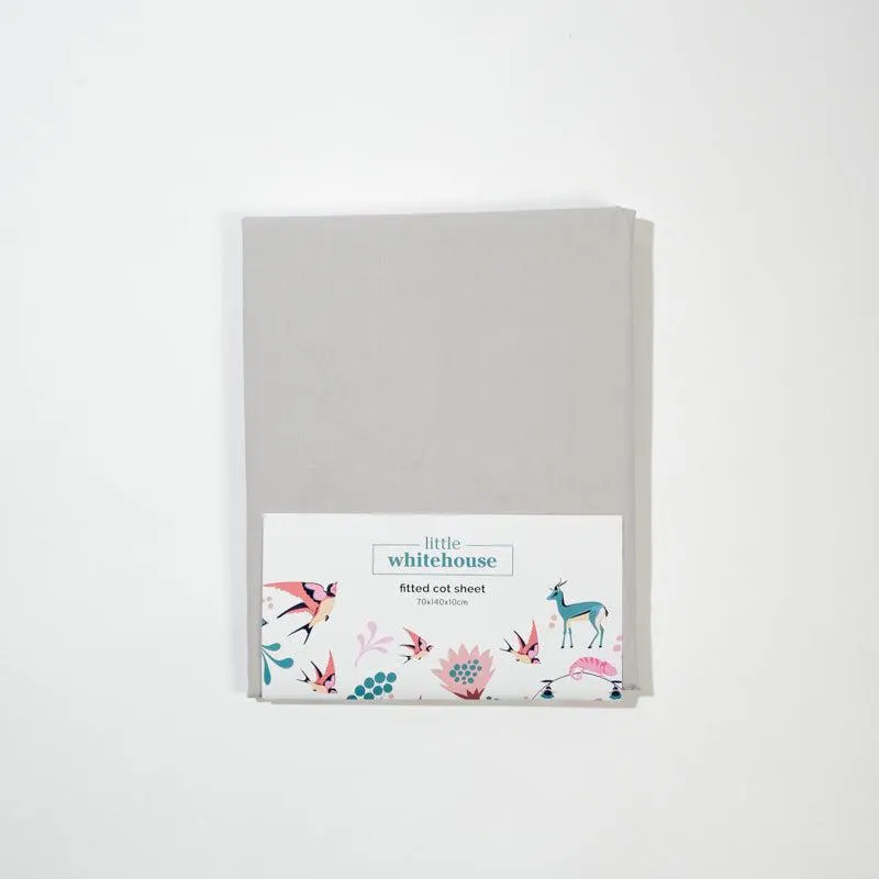 Cot Fitted Sheet - Light Grey