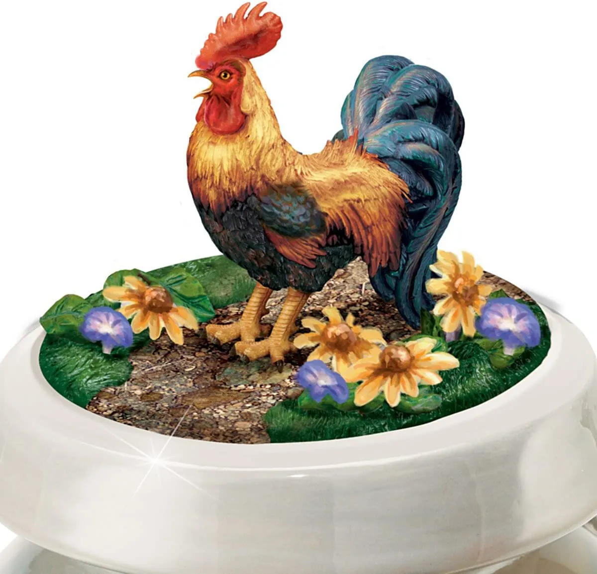 Dona Gelsinger Country Rooster Art Cookie Jar With Free Cookie Cutter And Recipe by The Bradford Exchange