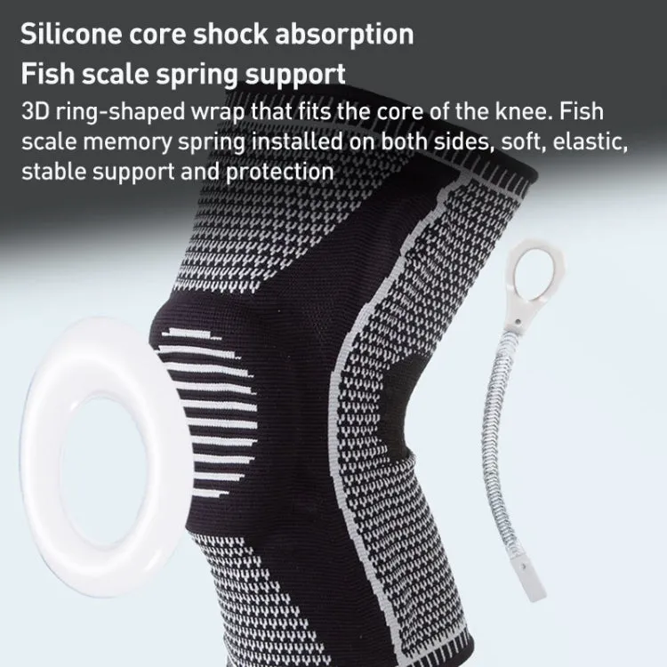 Dual Spring Support Silicone Sports Brace Fitness Protective Pads, Specification:L Size(Grey)