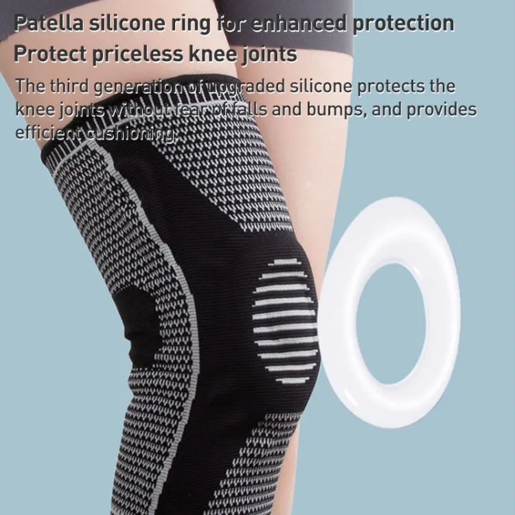 Dual Spring Support Silicone Sports Brace Fitness Protective Pads, Specification:L Size(Grey)