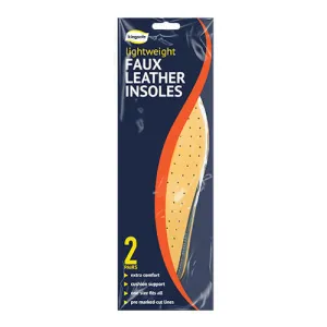 Faux Leather Insoles 2 Pairs - Comfortable Shoe Inserts for Long-lasting Wear