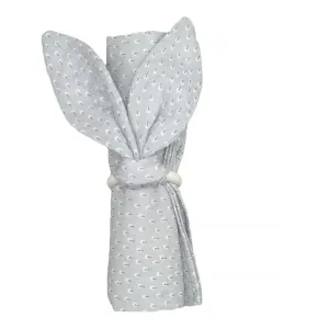 Gray Burping Cloth & Teething Ring Set