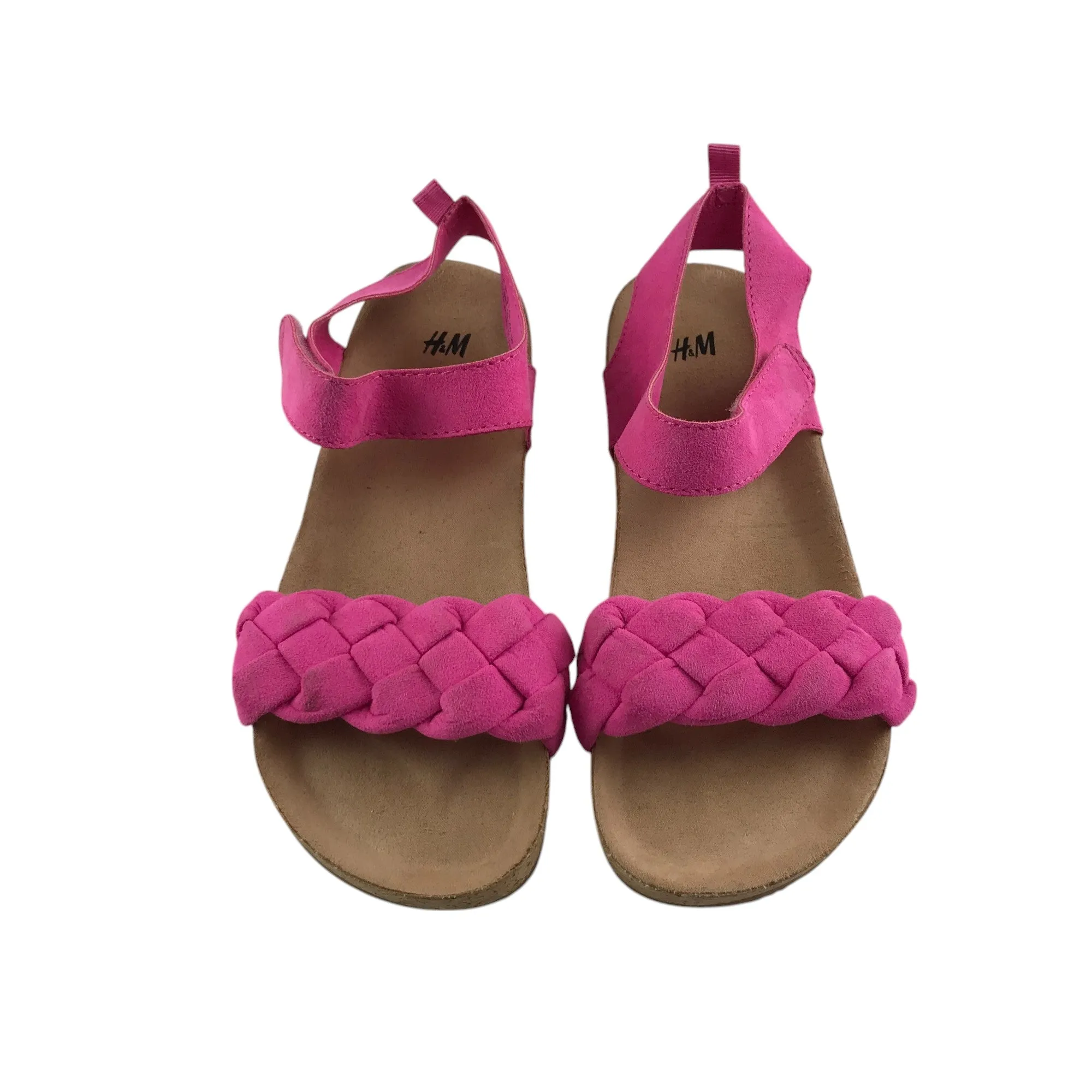 H&M Sandal shoe size 13 junior pink straps and brown soles