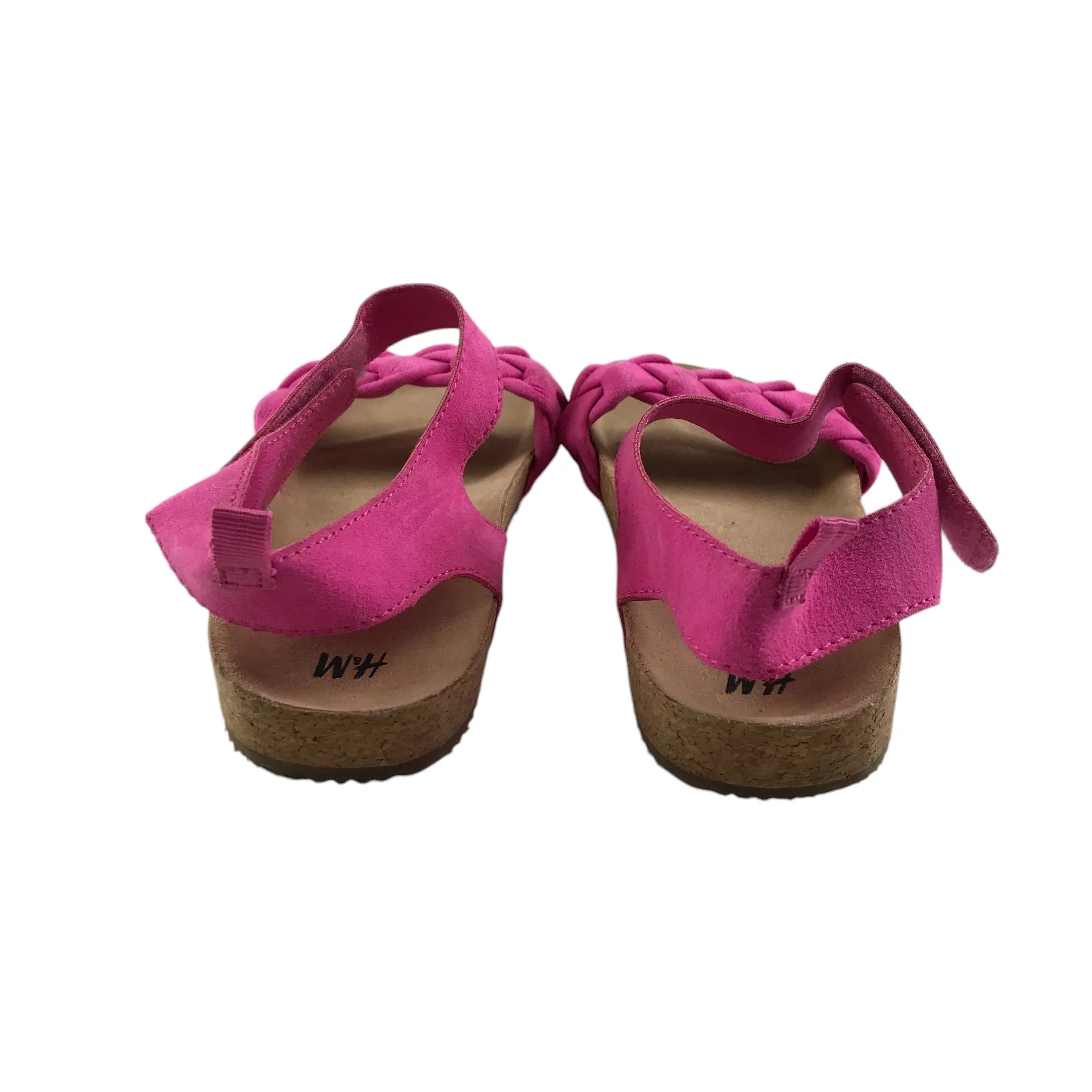 H&M Sandal shoe size 13 junior pink straps and brown soles