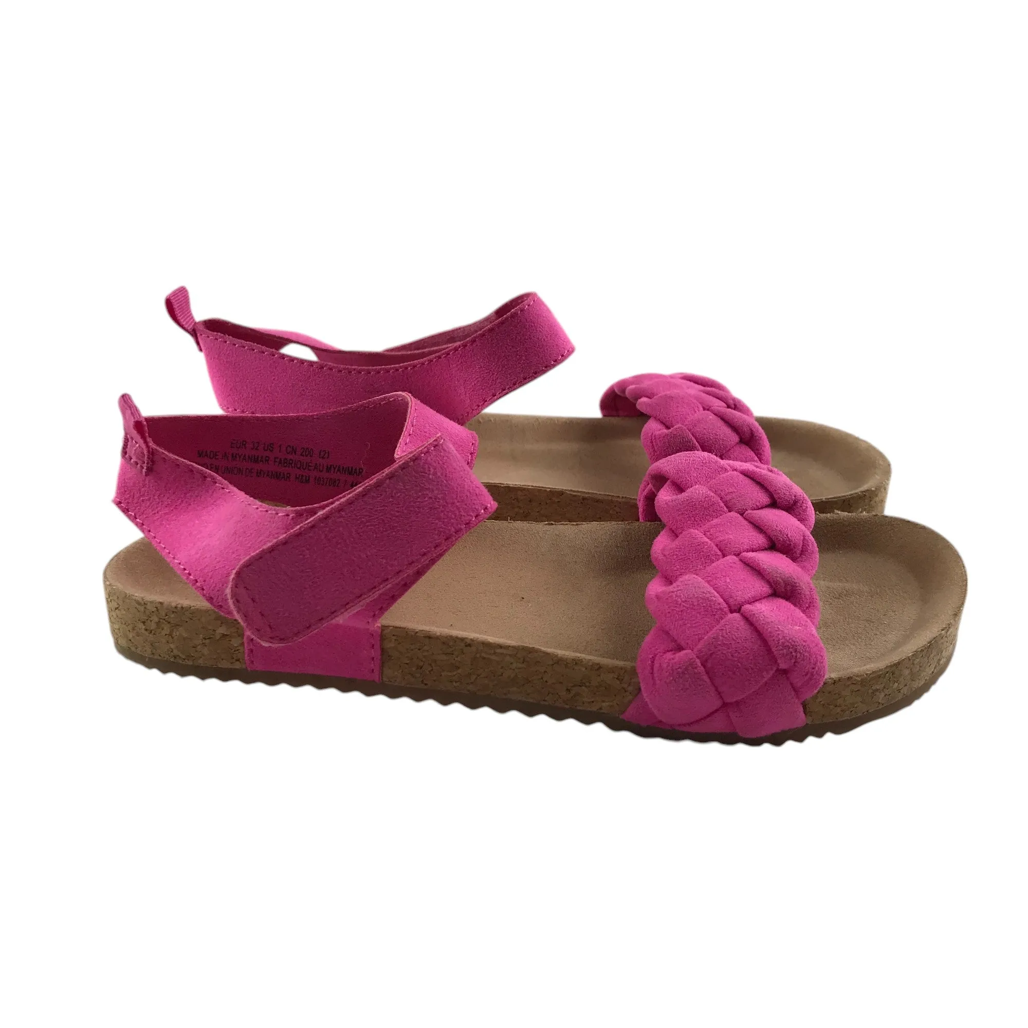 H&M Sandal shoe size 13 junior pink straps and brown soles