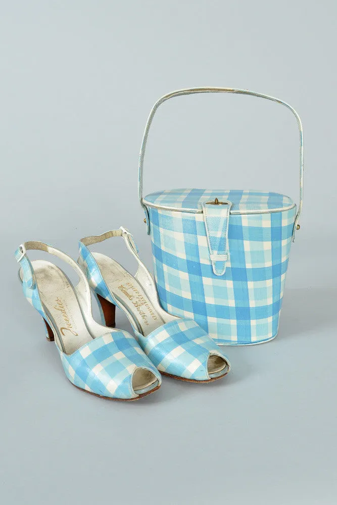 Hand Painted Picnic Box Purse   Peep Toes