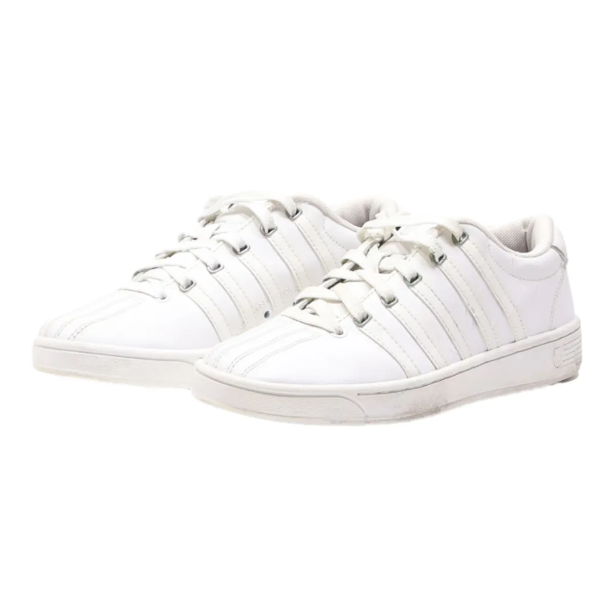 K-SWISS Low Top Trainers White Leather Womens UK 5