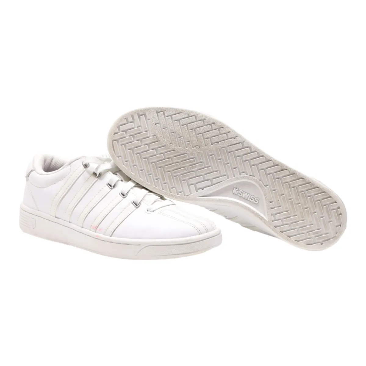 K-SWISS Low Top Trainers White Leather Womens UK 5