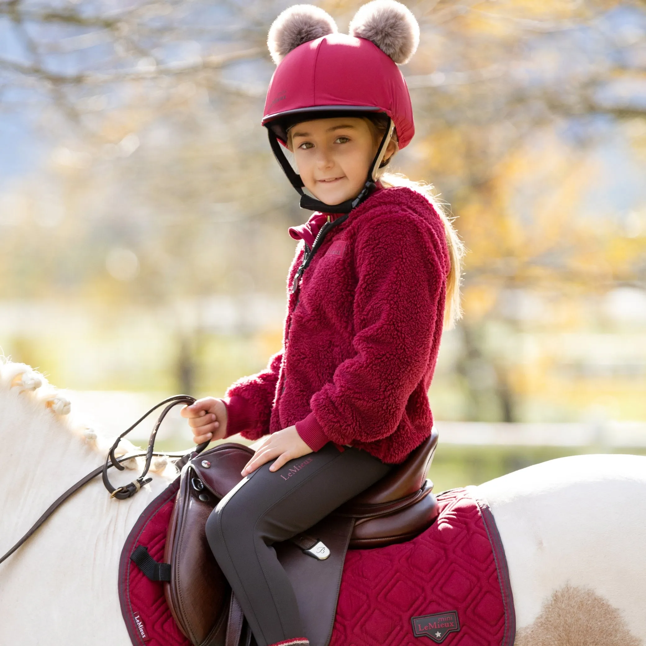 LeMieux Mini Double Pom Hat Silk