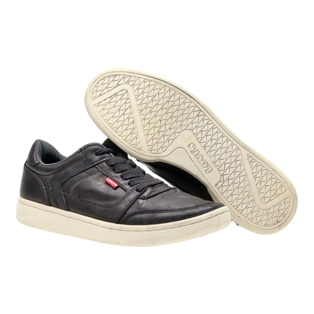 LEVI'S Sneaker Trainers Black Leather Mens UK 9