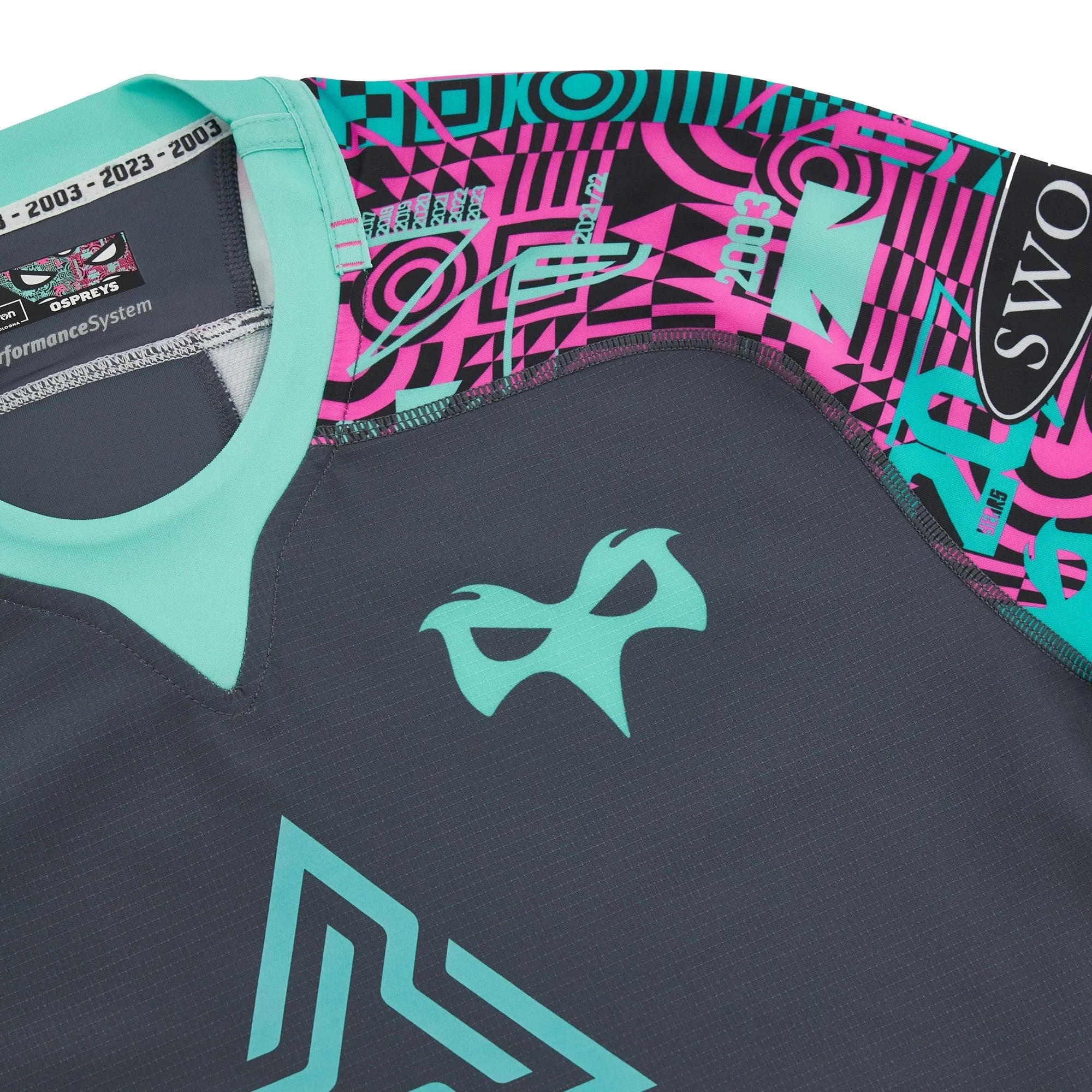 Macron Ospreys Mens Euro Slim Fit Rugby Shirt