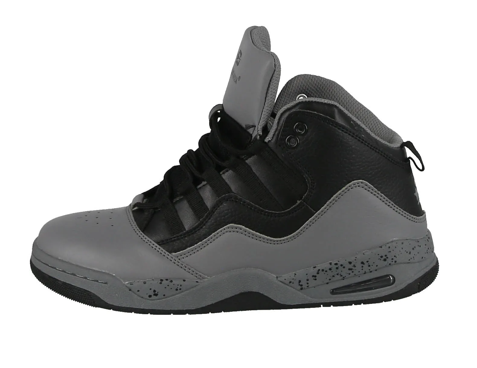 MEN'S SHOES BLACK GREY PU TENNIS SNEAKERS 5874M