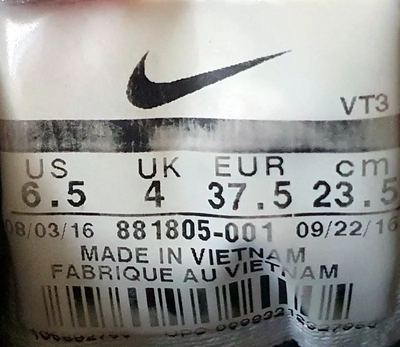 Nike Flex Experience Run 6 Low Trainers UK4/US6.5/EU37.5 881805-001 Black/White