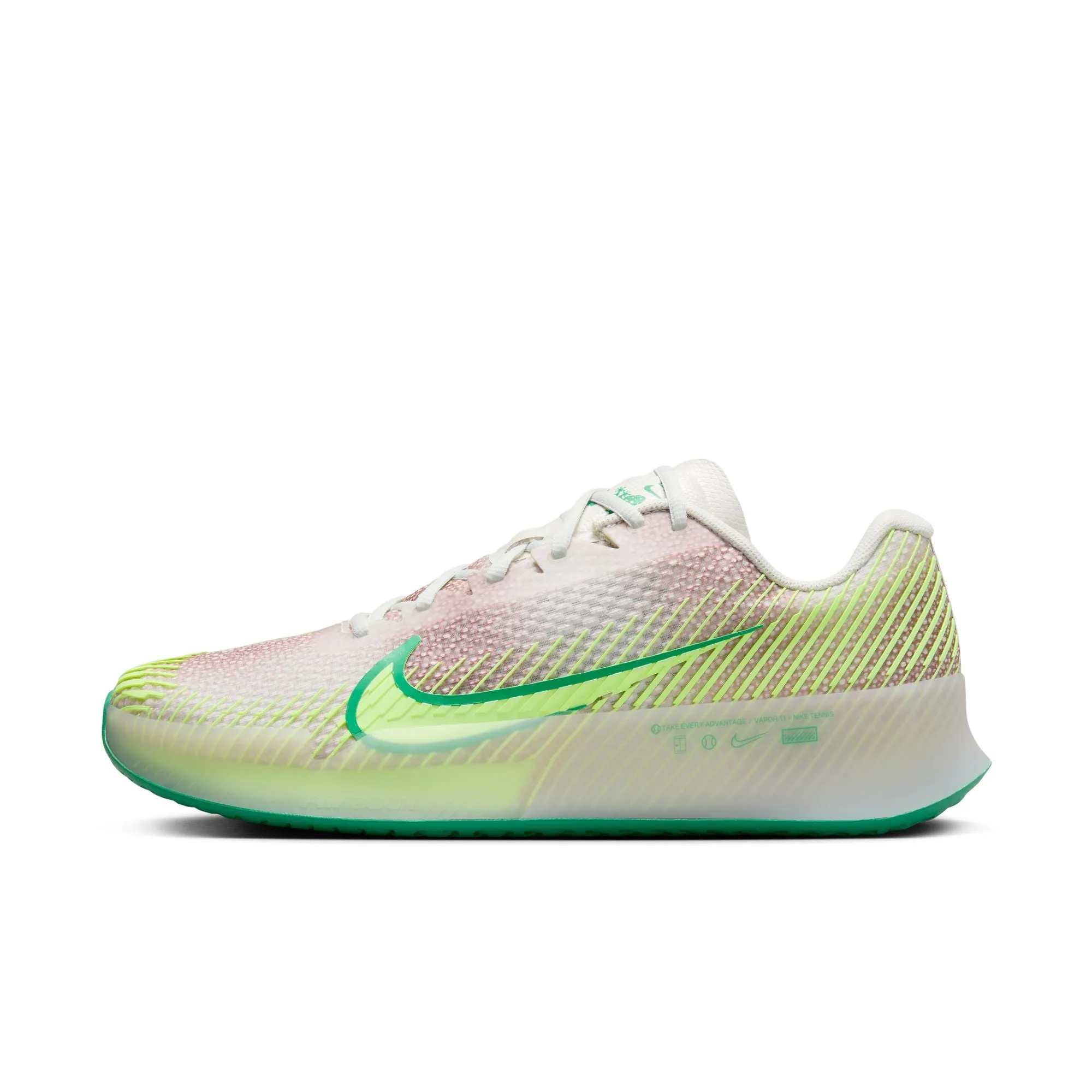 Nike Men's Air Zoom Vapor 11 Premium Tennis Shoes in PHANTOM/BARELY VOLT-STADIUM GREEN