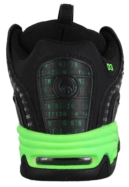 Osiris D3 2001 Mat Black Green Mens Skate Trainers Shoes