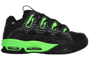 Osiris D3 2001 Mat Black Green Mens Skate Trainers Shoes