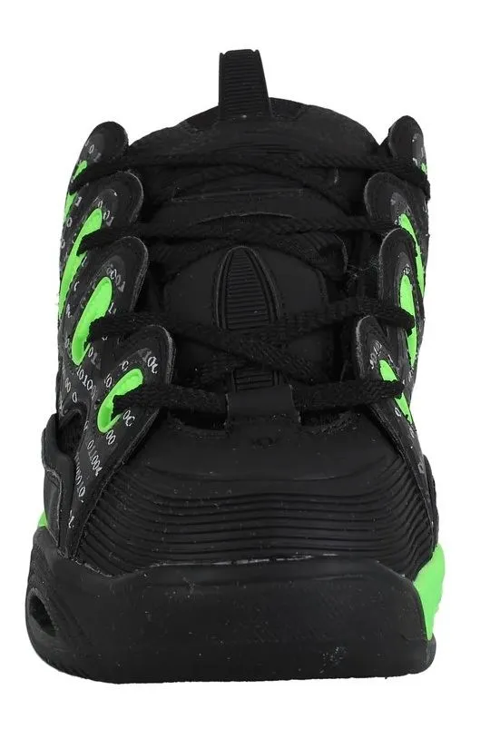 Osiris D3 2001 Mat Black Green Mens Skate Trainers Shoes