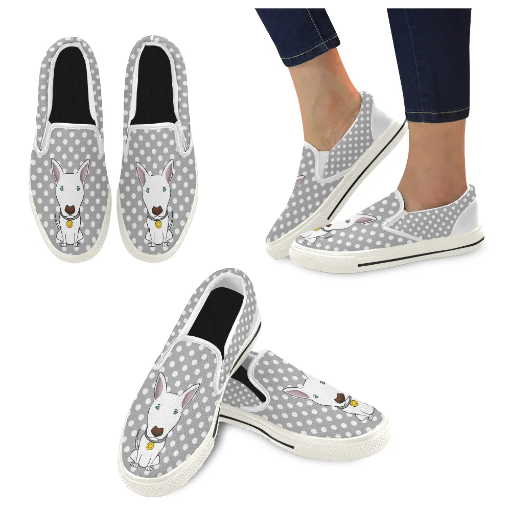 Polka-Dot Slip-on Skate shoes - White dog
