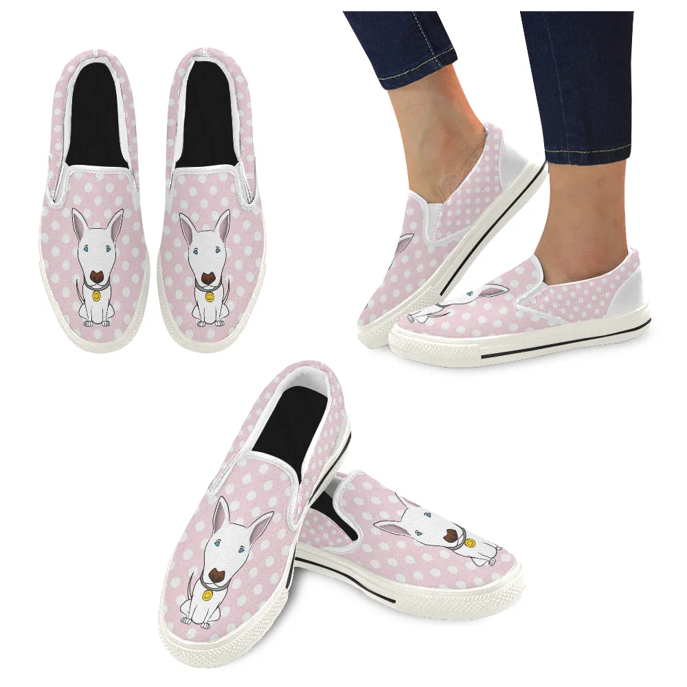 Polka-Dot Slip-on Skate shoes - White dog