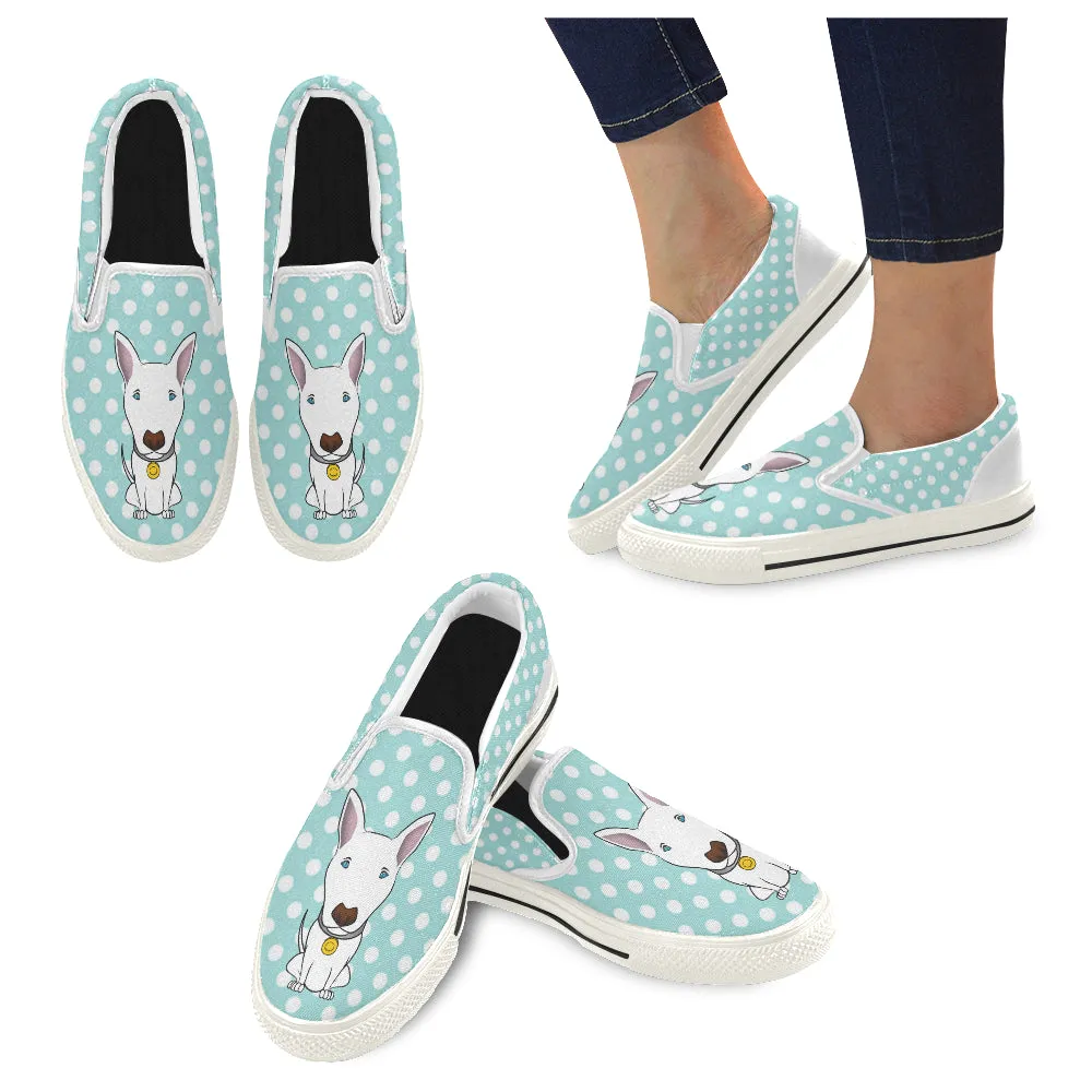 Polka-Dot Slip-on Skate shoes - White dog