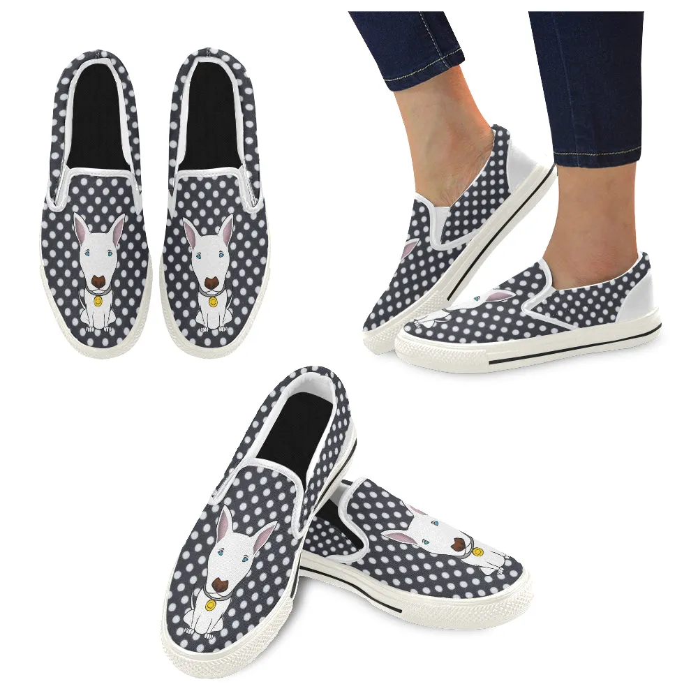 Polka-Dot Slip-on Skate shoes - White dog