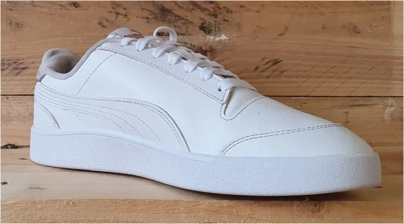 Puma Shuffle Low Leather Trainers UK10/US11/EU44.5 309668-08 Triple White