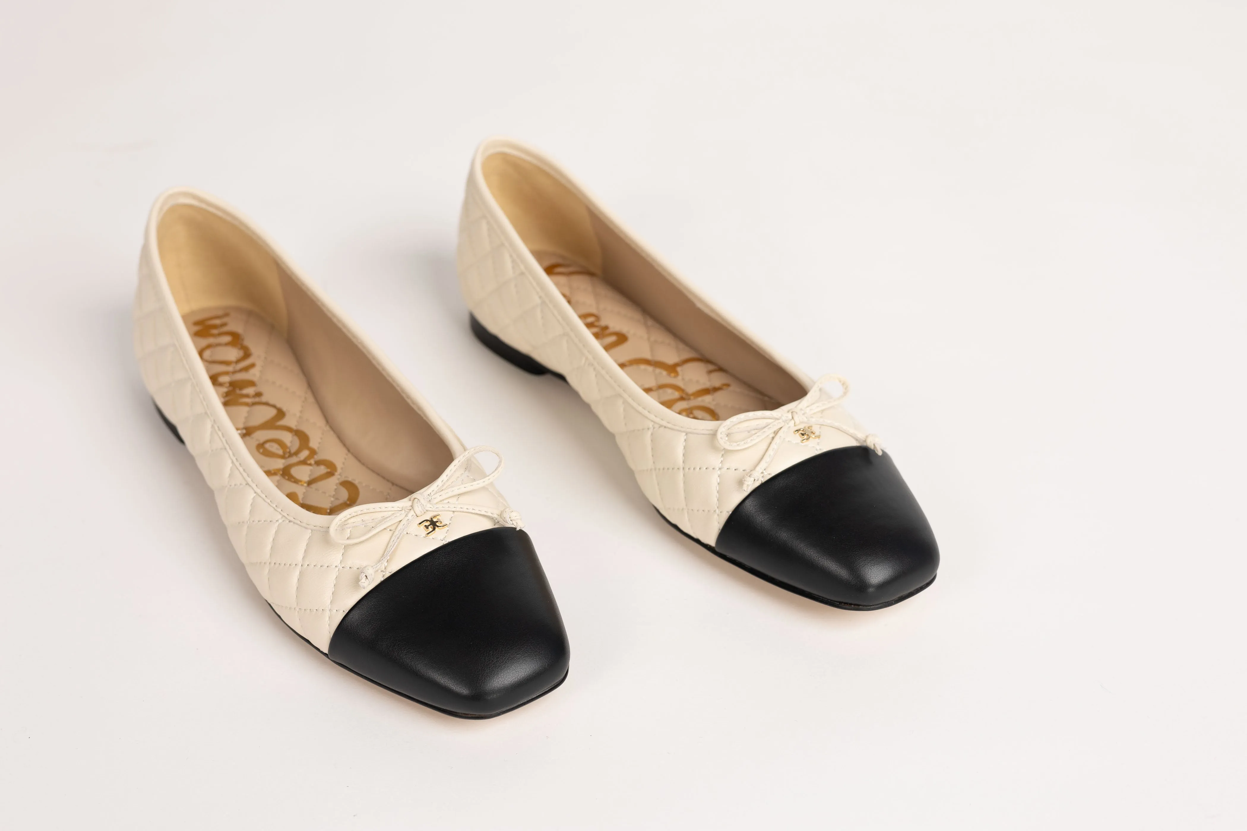 Sam Edelman Marilyn Flats in White/Black