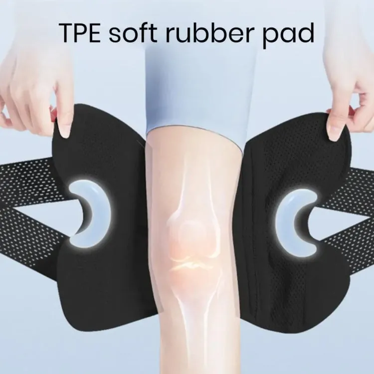 Sixth Generation Breathable Sports Knee Pad Adjustable Outdoor Running Hiking Patella Strap, Size: M(Black)