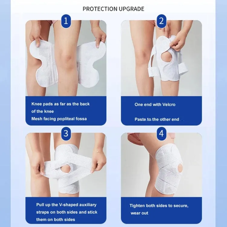 Sixth Generation Breathable Sports Knee Pad Adjustable Outdoor Running Hiking Patella Strap, Size: M(Black)