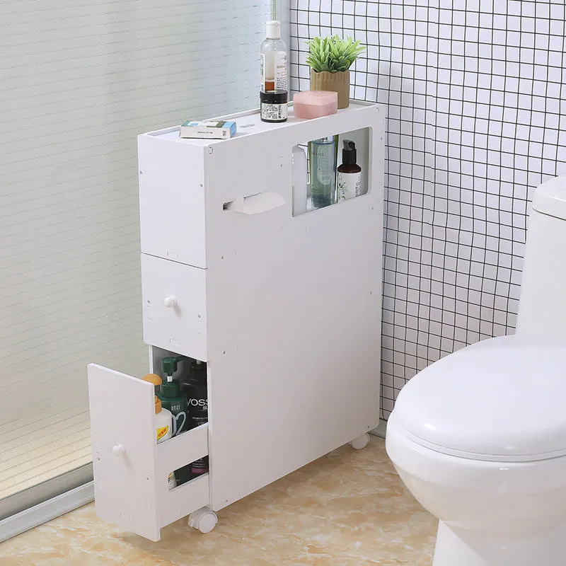 Slide-Out Bathroom Toilet Floor Cabinet