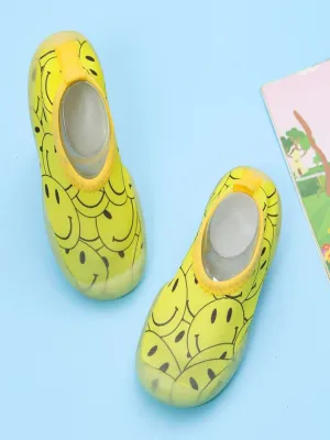 Smiley Shoe Socks - Cheerful Yellow Toddler's Footwear
